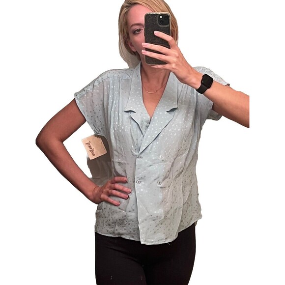 NWT Vintage 70s 80s NEIMAN MARCUS Deadstock 100% Silk Collared Sailor Blouse 8 - Picture 4 of 10